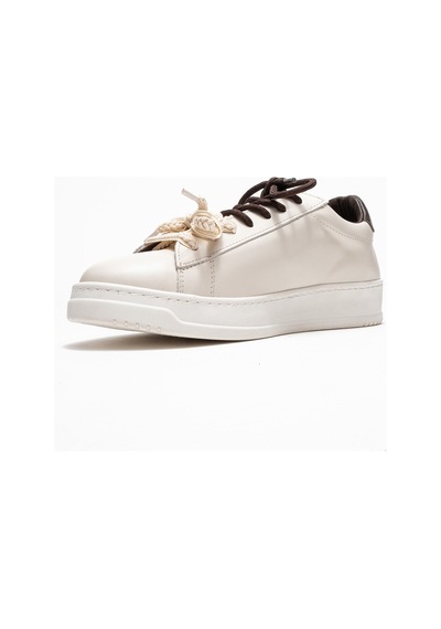 Luvishoes Luvi Shoes Warron Ekru Kahverengi Hakiki Deri Kadın Sneakers Ekru - Kahverengi