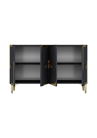 Ka1233ag Seza120 Konsol, Kahve Köşesi Ve Tv Sehpası, Çok Amaçlı Dolap Antrasit - Gold 120cm Ka1233ag Seza120 Konsol, Kahve Köşesi Ve Tv Sehpası, Çok Amaçlı Dolap Antrasit - Gold 120cm