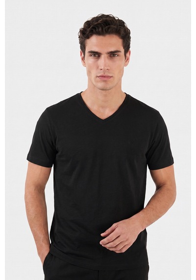 Buratti Pamuklu Regular Fit V Yaka T Shirt Erkek T Shirt 5902719 Siyah