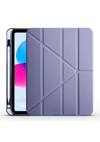 Apple Uyumlu iPad 11.nesil 2025 A16 Kılıf Tri Folding Silikon Kalem Bölmeli Katlanabilir Standlı Pu Deri Yumuşak Kapak Kapaklı Kılıf