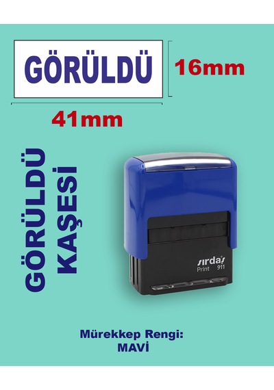 Görüldü Kaşesi, 911 41mm 16mm Mavi Keçeli Otomatik Kaşe
