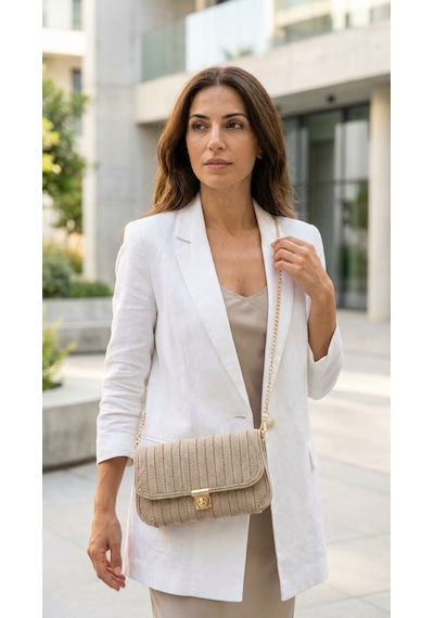 Armoniavital El Yapımı Hasır Görünümlü Çapraz Örgü Kadın Omuz Çantası Polyester Makrome Zincir Askılı Kapaklı Şık Günlük Kullanım Bej Armoniavital El Yapımı Hasır Görünümlü Çapraz Örgü Kadın Omuz Çantası Polyester Makrome Zincir Askılı Kapaklı Şık Günlük Kullanım Bej