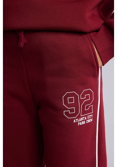 Defacto Jogger Fit Baskılı Beli Bağcıklı Kalın Eşofman Altı Erkek Çocuk I6086a826wnbr248 Bordo-br248