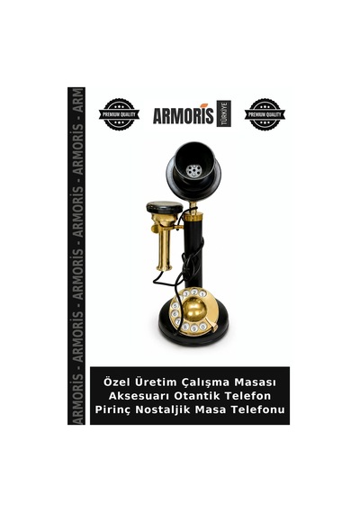 Özel Üretim Çalışma Masası Aksesuarı Otantik Telefon Pirinç Nostaljik Masa Telefonu