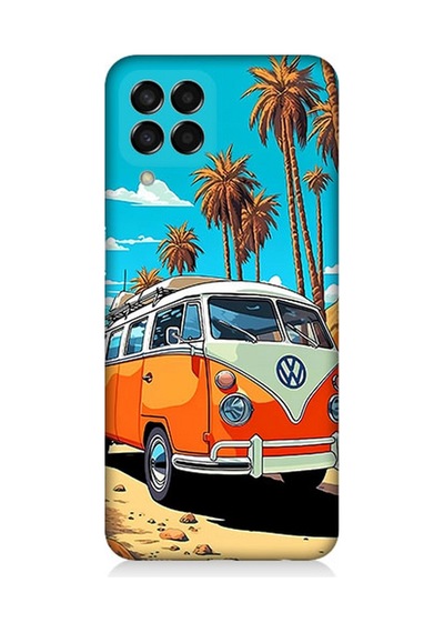 Samsung Galaxy M33 Uyumlu Silikon Kılıf Retro Vokswagen Minübüs