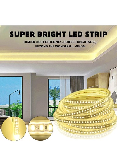 5metre 240 Led/m Şerit Led Kırmızı Hortum Kendinden Yapışkanlı Güçlü Yüksek Performans Smd2835 12v Dc Ip20