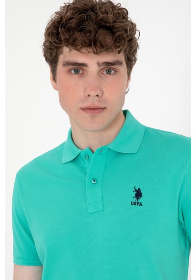 U.S. Polo Assn. Erkek Slim Fit Polo Yaka Mint Basic Tişört 50307699-VR090
