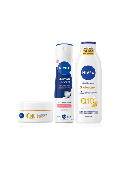 Kadın Sprey Deodorant Derma Control Natural Tone 150ml,q10 Sıkılaştırıcı Losyon400ml Ve Gündüz Kremi