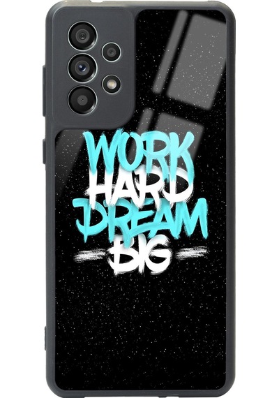 Samsung Uyumlu A73 Uzay Motto Tasarımlı Glossy Telefon Kılıfı Çok Renkli
