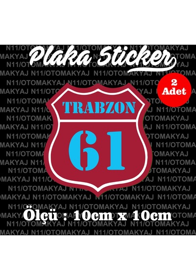 61 Trabzon İl Şehir Plaka Sticker Futbol Spor Kulüb