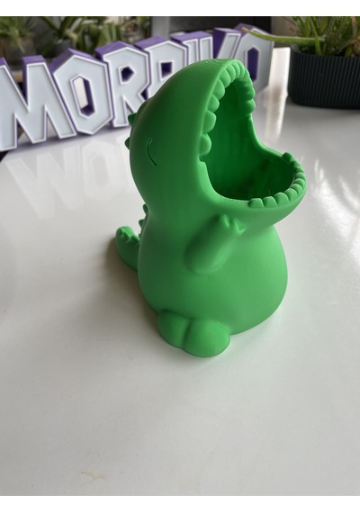 Sevimli T-rex Dinozor Kalemlik - 15 Cm Yeşil