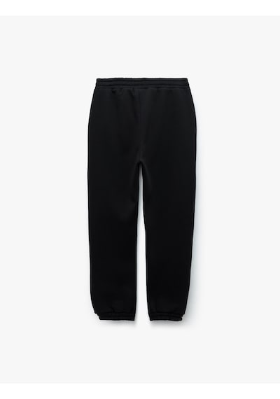 Koton Beli Bağcıklı Şardonlu Cep Detaylı Jogger Eşofman Altı Siyah 6wam40013mk Siyah