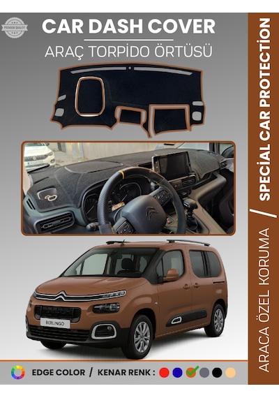 Cıtroen Berlingo 2018-20025 Torpido Örtüsü Ön Göğüs Torpido Koruma Çatlamayı Engeller Tam Uyum - 266 Stiloto
