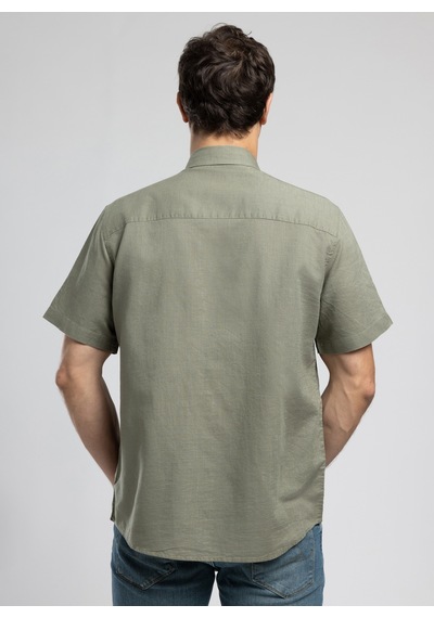 Lee Cooper Haki Erkek Keten Karışımlı Gömlek 262 Lcm 241003 Andre Haki