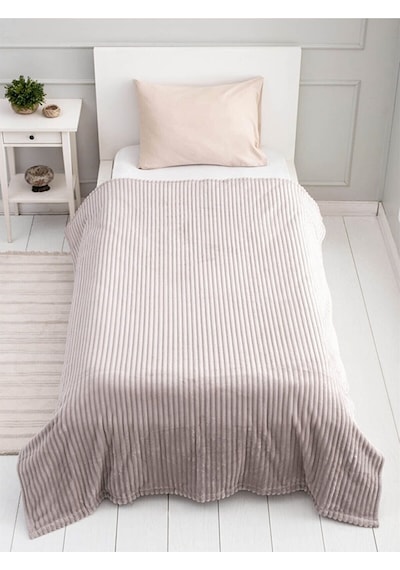 Mulberry Estelita Super Soft Tek Kişilik Fitilli Battaniye 160 x 220 Krem Rengi