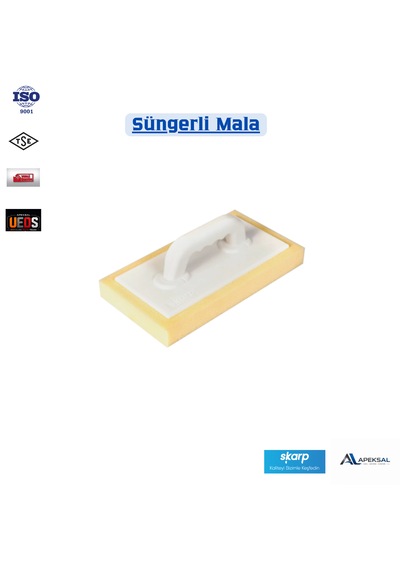 Süngerli Mala 160x300 Plastik Saplı Sıva Derz Düzeltme Temizleme Malası