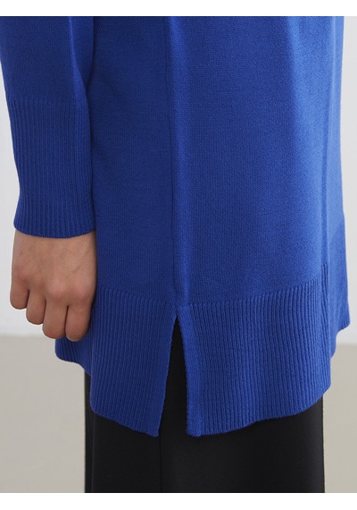 Lcw Modest Mavi Dik Yaka Kadın Triko Tunik
