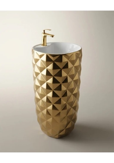 Crystal Altın Monoblok Lavabo Renkli