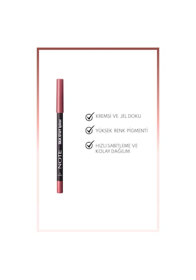 Note Cosmetics Silk Stay Lipliner Suya Dayanıklı İpeksi Dudak Kalemi - 05 Roselle - Pembe
