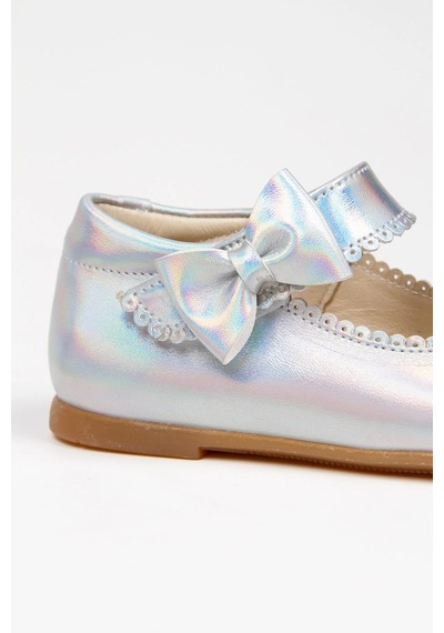 Paqpa Doria Kız Bebek Soft Tabanlı Gümüş Hologram Babet Ab1001-06 Gümüş