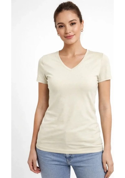 Butik İstanbul T-shirt V Yaka Slim Fit Likralı Tişört Günlük Basic Body - Taş Butik İstanbul T-shirt V Yaka Slim Fit Likralı Tişört Günlük Basic Body - Taş