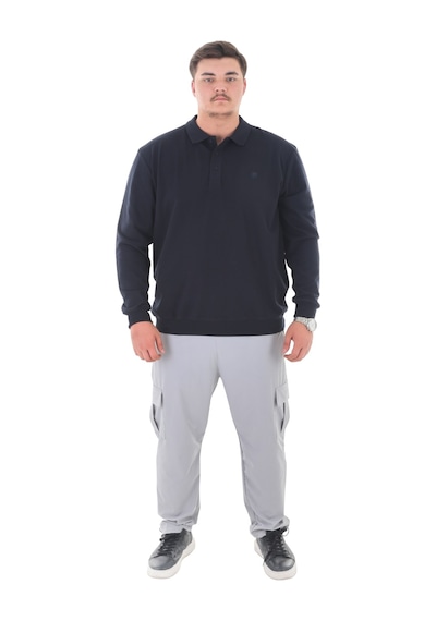 Erkek Büyük Beden 115-155 Kilo Arası İçin Uygun Uzun Kol Polo Yaka Mevsimlik Sweatshirt Lacivert Erkek Büyük Beden 115-155 Kilo Arası İçin Uygun Uzun Kol Polo Yaka Mevsimlik Sweatshirt Lacivert