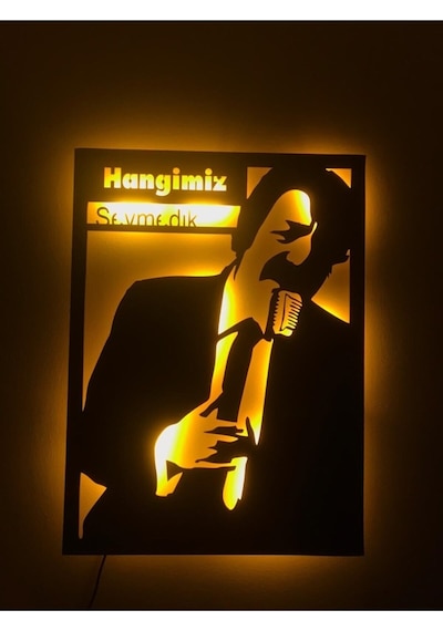 Müslüm Gürses Hangimiz Sevmedik Led Işıklı Tablo