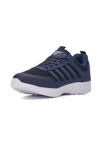 Günlük Erkek Büyük Beden 45-47 Sneaker Spor Ayakkabı Bağcıklı Fileli Rahat Nefes Alabilen 2080 Lacivert - Buz