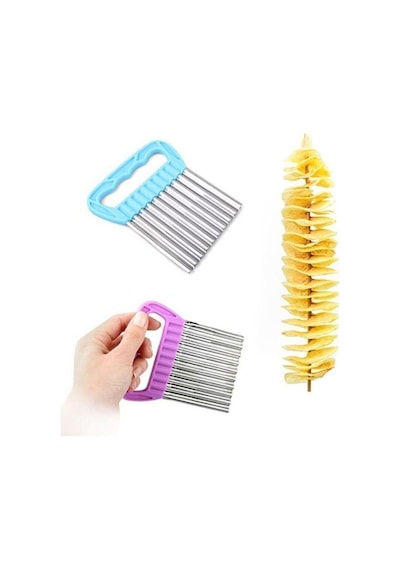 Patates Cips ve Sebze Dilimleyici Chips Chopper Şekilli Doğrayıcı Çok Renkli