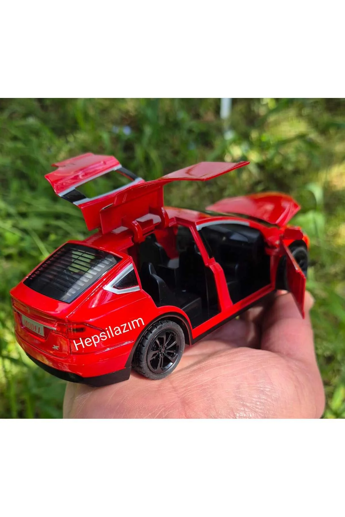 Oyuncak Tesla Araba Die Cast Model X Metal Koleksiyon 14 Cm Araç Sesli Çek Bırak Demir Araba Kırmızı