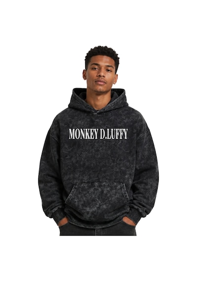 Sevbano Wanted Monkey D. Luffy One Piece Anime Baskılı Unisex Oversize Yı Siyah