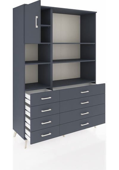 Hyperion Dolap 7 Raflı 8 Çekmeceli Tek Kapaklı 132x44x195 Antrasit-antrasit/antrasit Antrasıt/antrasıt Hyperion Dolap 7 Raflı 8 Çekmeceli Tek Kapaklı 132x44x195 Antrasit-antrasit/antrasit Antrasıt/antrasıt