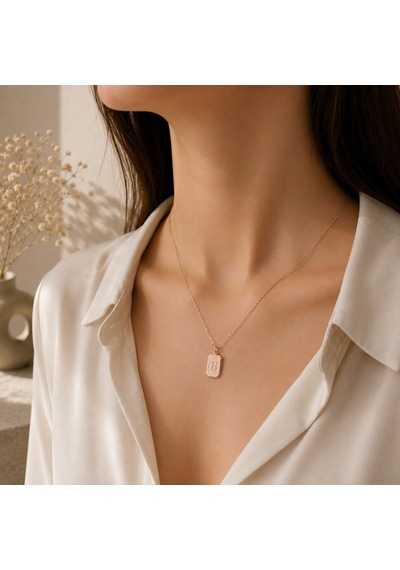 Simurg Jewellery 14 Ayar Altın Harfli Plaka Kolye