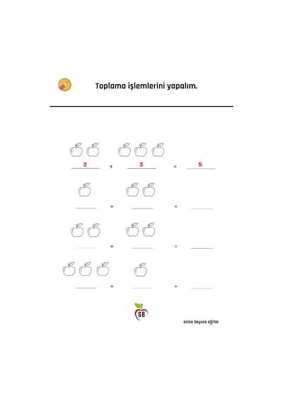 Okul Öncesi Ve 1. Sınıf Matematik Alıştırmalar Kitabı 2 Fasikül