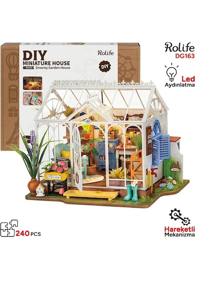 Rolife Dg163 Rüya Gibi Bahçe Evi Dreamy Garden House Dıy Minyatür Maket Model Seti Mini Dollhouse 3d Model Kit Detaylı Dekoratif Hobi Seti 3d Puzzle Tiny House