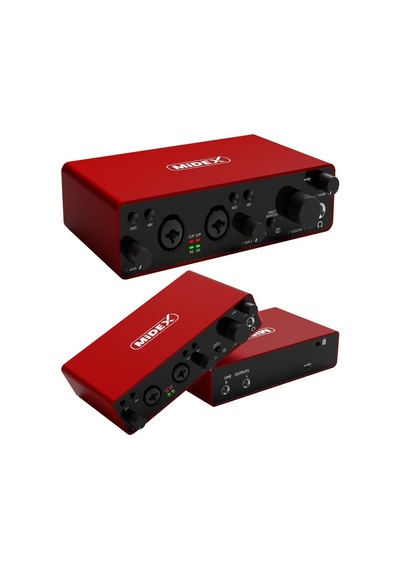 Midex Wizard Paket-6 Stüdyo Ekipmanları Seti Monitör Mikrofon Ses Kartı Kulaklık Midi Klavye
