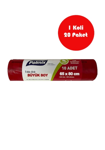 20 Adet Büyük Boy Atık Torbası 65x80 Cm - P129