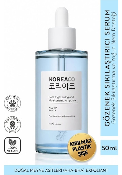 Koreaco Canlandırıcı, Nemlendirici ve Gözenek Sıkılaştırıcı Serum 50ml... Pure Tightening And