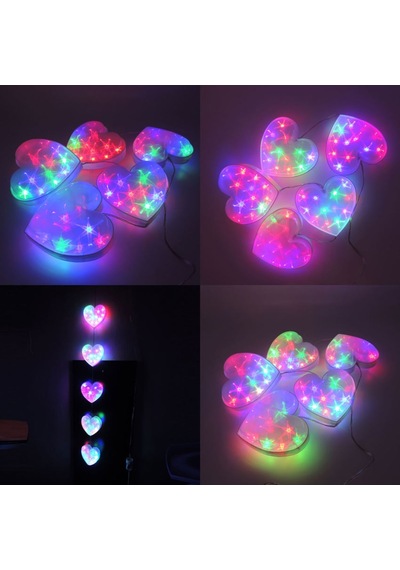 Sunlight Rgb Kalp Sarkıt 5'Li Set Ledli Aydınlatma 2M Animasyonlu