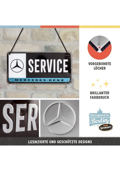 28030 - Mercedes-benz - Servis, Sac Levha, Asma Levha, Kapı Levhası, Kordon Dahil, 10 X 20 Cm
