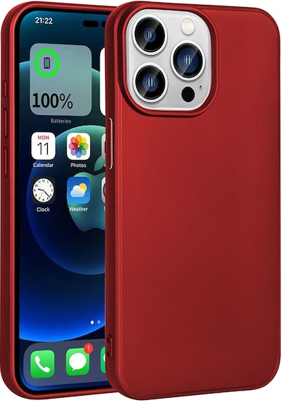 Rba Aksesuar Apple Uyumlu iPhone 15 Pro Kılıf Rba Premier Silikon Kapak - Kırmızı Kırmızı