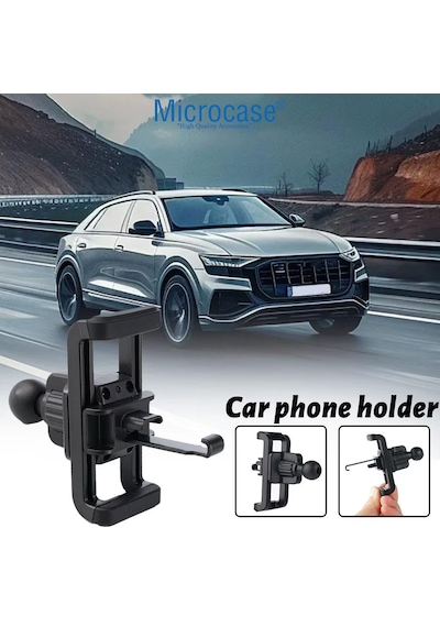 Microcase Araç İçi Izgaralıktan 17 Mm Top Başlıklı Telefon Tutucu Parçası - Al4983 Siyah