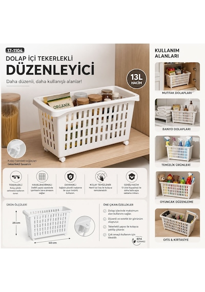 Urve Ur-3566 Compile Maxi Çok Amaçlı Organizer Sepet 13 Lt- 12'li Paket Diğer