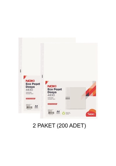 Noki Poşet Dosya A4 100'lük 2 Paket