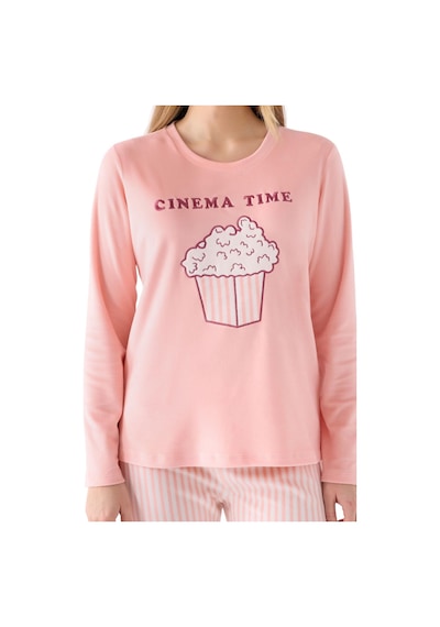 Rolypoly Roly Poly Kadın Pop Corn Cınema Time Uzun Kollu Pijama Takım Pembe