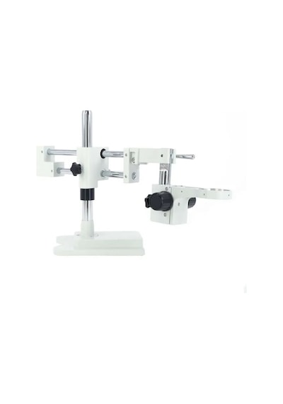 Szm Mikroskop Standı Çift Kollu Hareketli Bom Stand- Beyaz Ø76mm Tutucu / 380mm Sütun