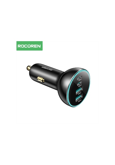 Rocoren 70w 4 Portlu 2 Type-c 2 Usb-a Led Işıklı Araç İçi Hızlı Şarj Cihazı