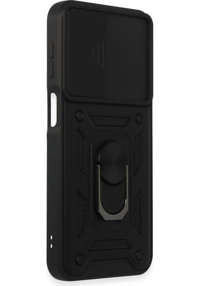 Samsung Uyumlu Galaxy M34 5g Kılıf Pars Lens Yüzüklü Silikon Siyah