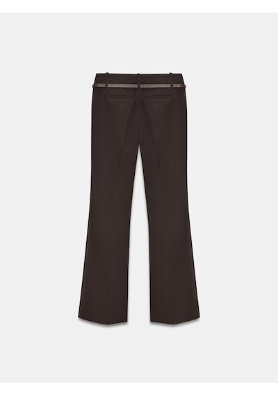 Dilvin 72677 Kemerli Düz Kesim Pantolon-kahve