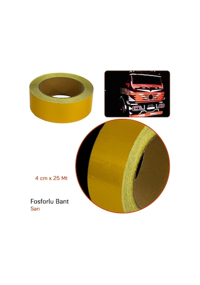 Carub Fosforlu Bant 4 Cm X 25 Mt Sarı Br2405303